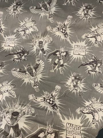 Marvel Fabric - Characters On Grey LFB14
