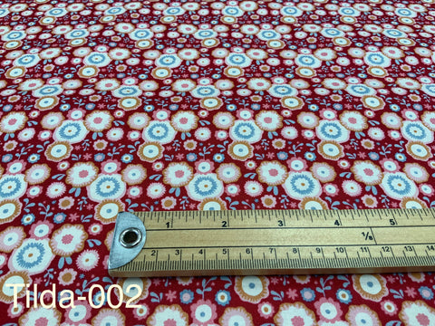Tilda Fabric Candyflower Red per 50cm Tilda 002