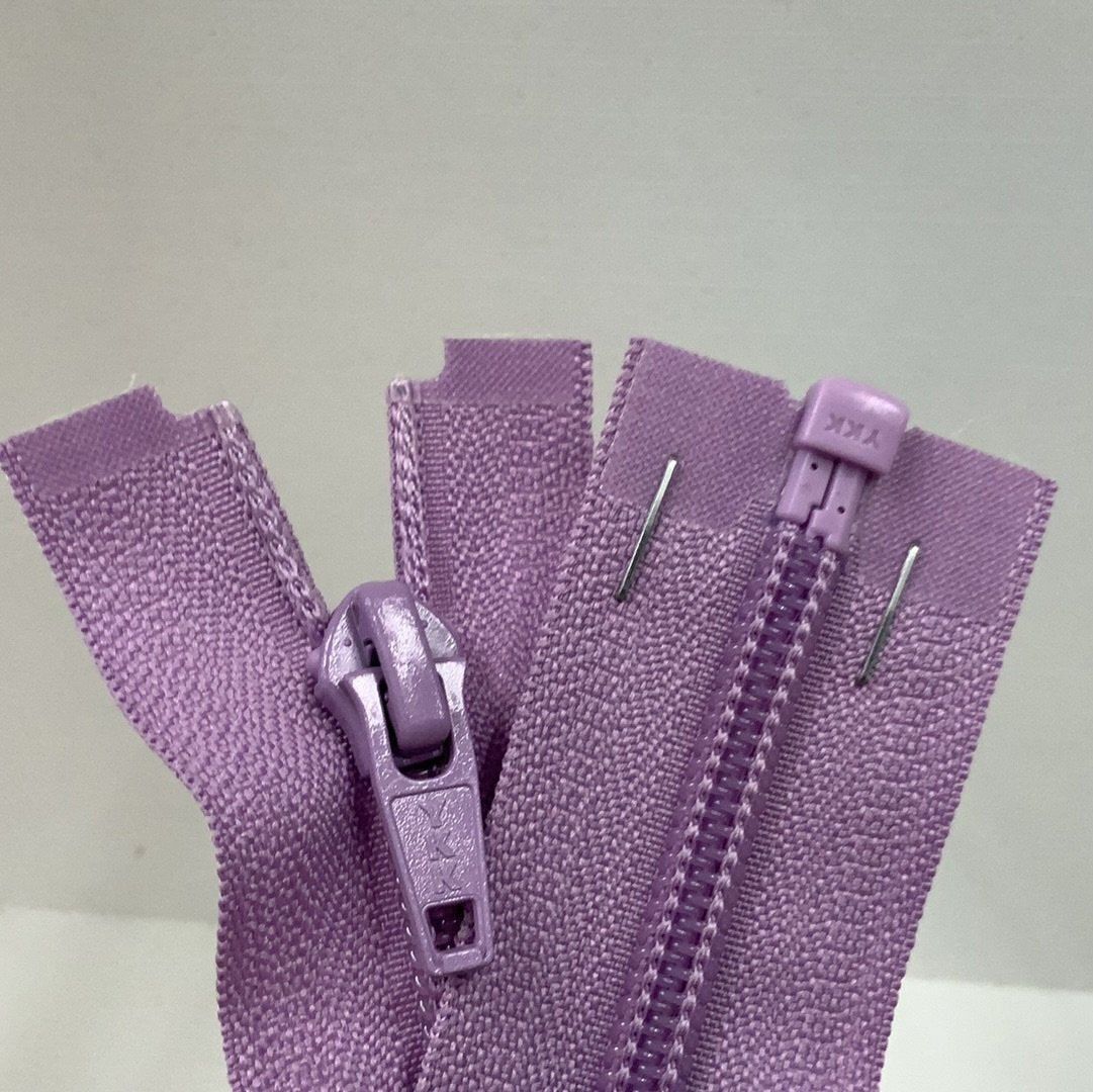 YKK Nylon Open End Zip 61cm 24inch: Light Orchid (244) ZS1\M5