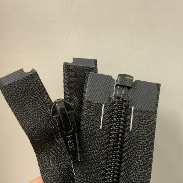 YKK Nylon Open End Zip Black (580) (Various Lengths)