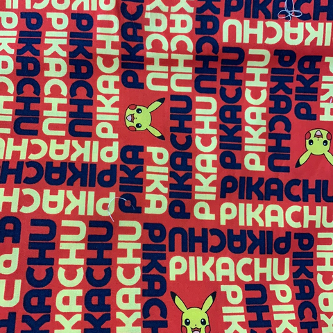 Pokemon Fabric - Pikachu On Red - LFD19