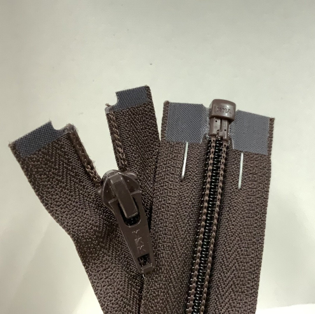 YKK Nylon Open End Zip 76cm 30inch: Brown (570) ZS1\F2