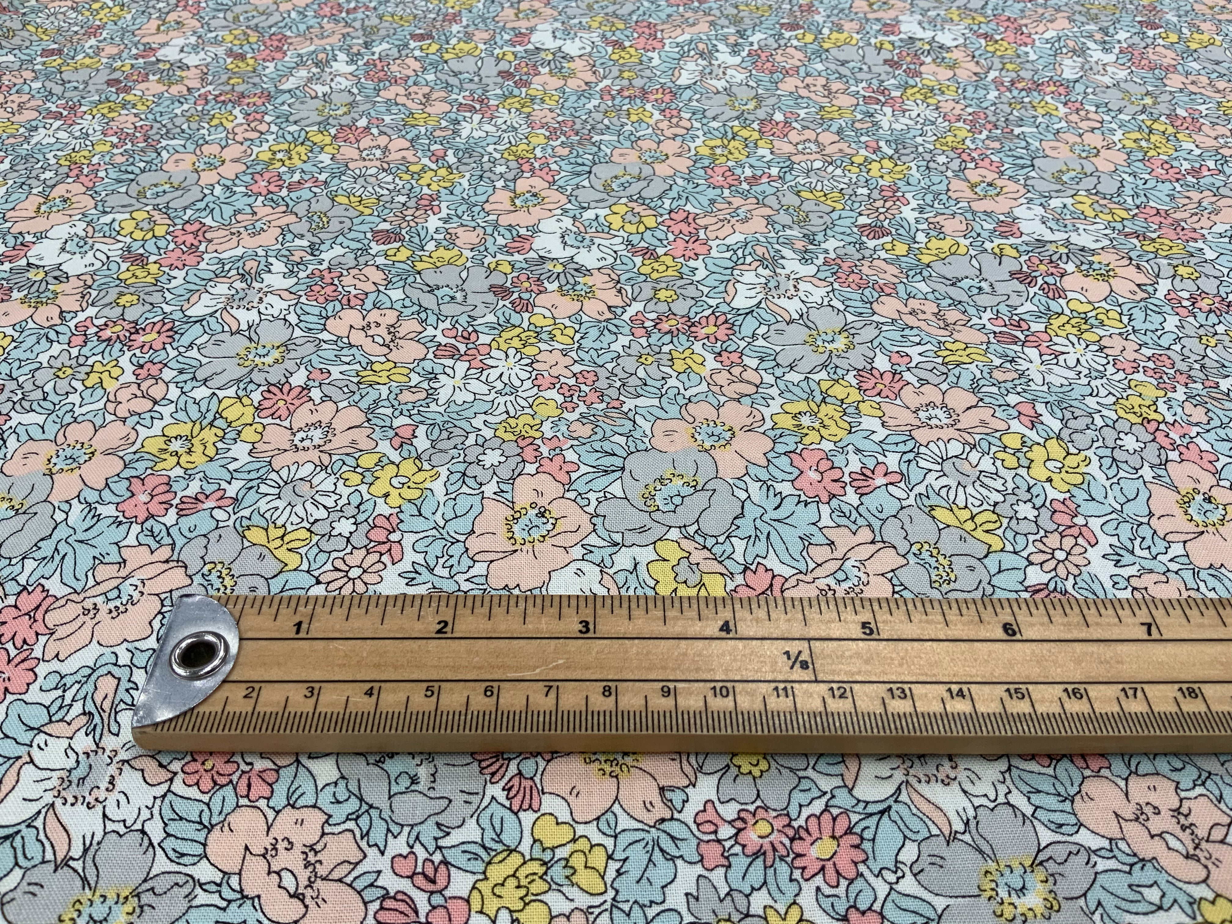 Liberty Fabric Cosmos Meadow Pale Blue  - 1/2 metre