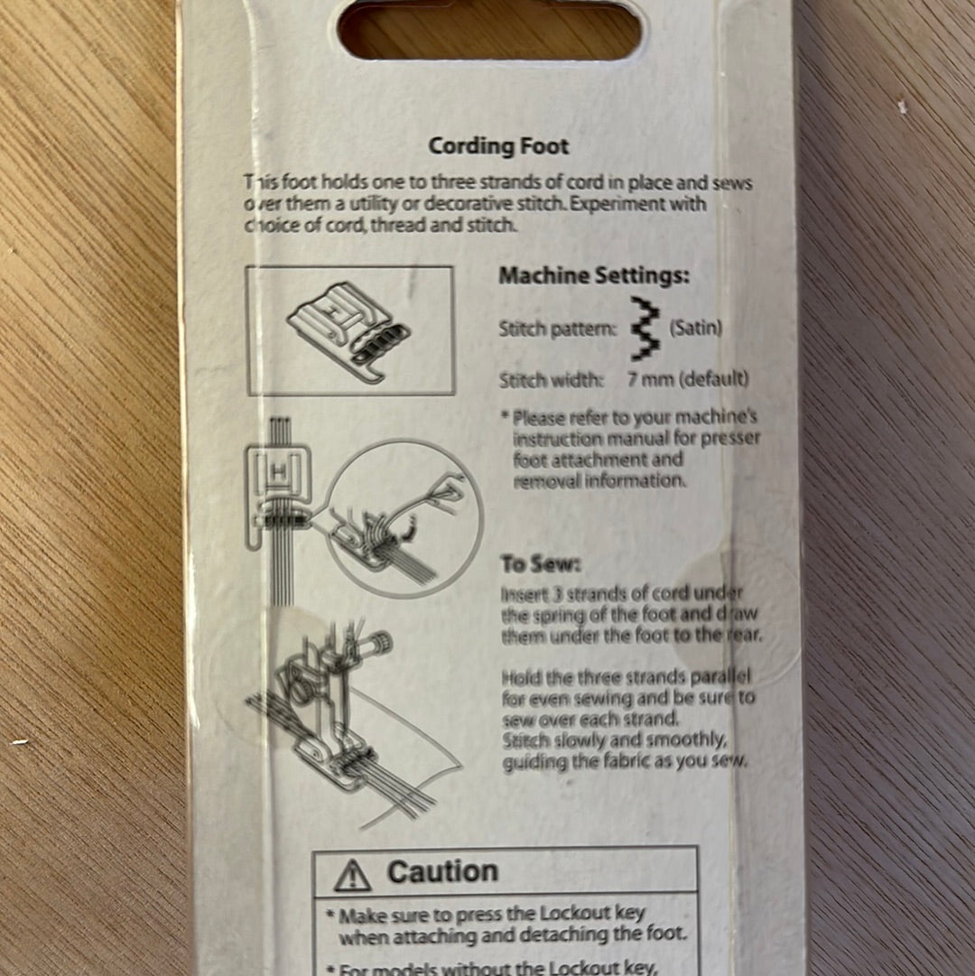 Janome 3-Way Cording Foot Category D
