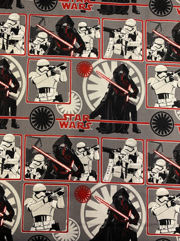 Star Wars Fabric - Dark Side On Grey LFA25