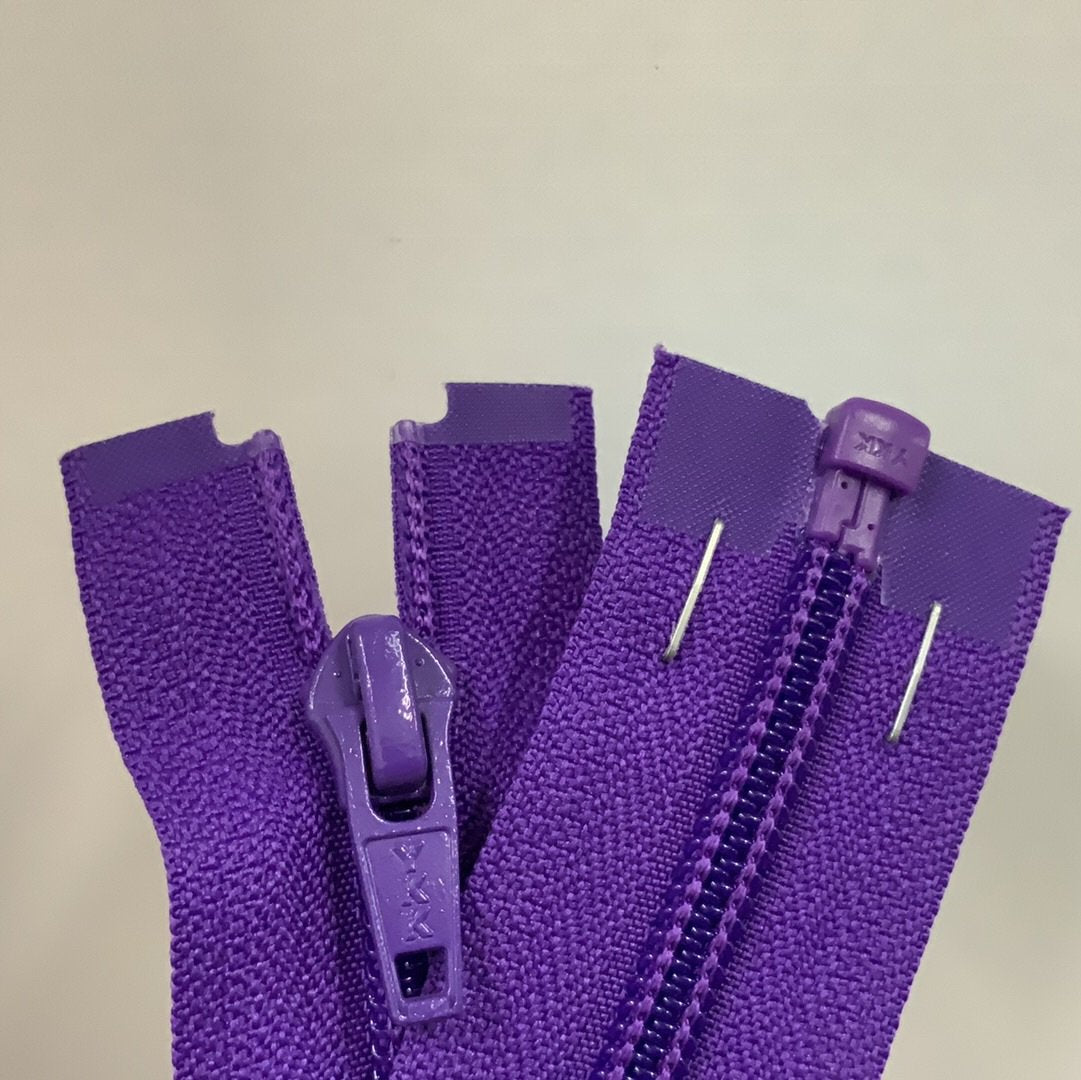 YKK Nylon Open End Zip 25cm 10inch: Purple (218) ZS1\N12