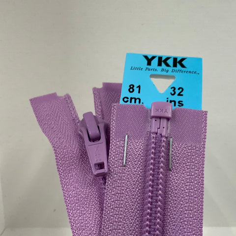 YKK Nylon Open End Zip 81cm 32inch: Lt Orchid (244) ZS1\M1