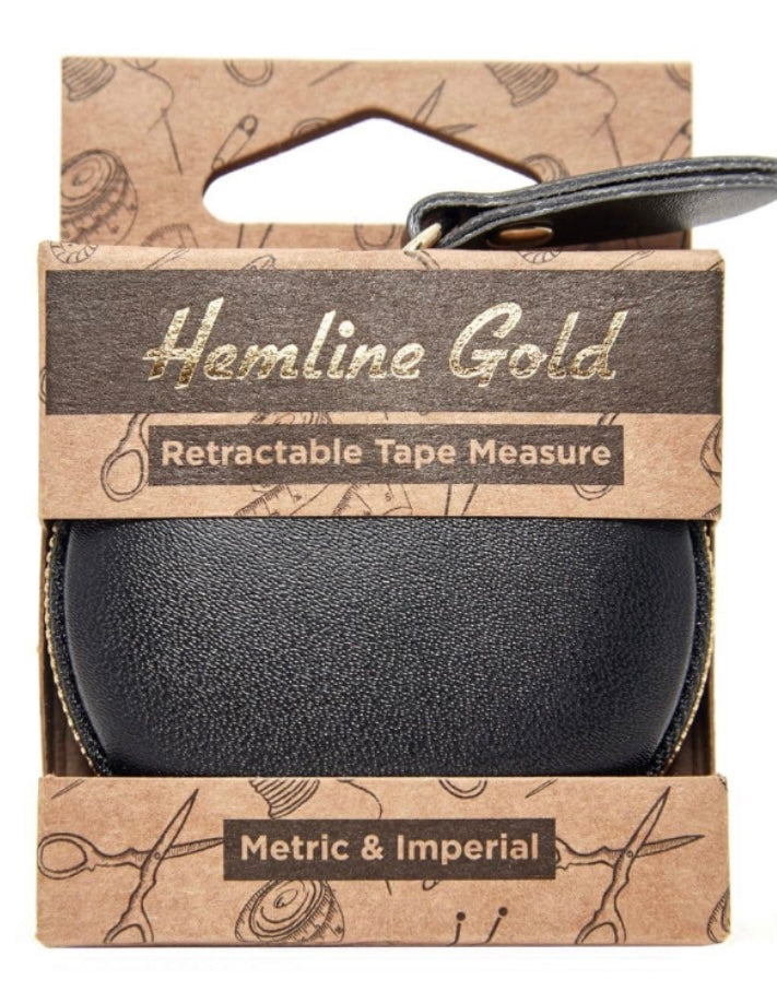 Hemline Gold Retractable Tape Measure.