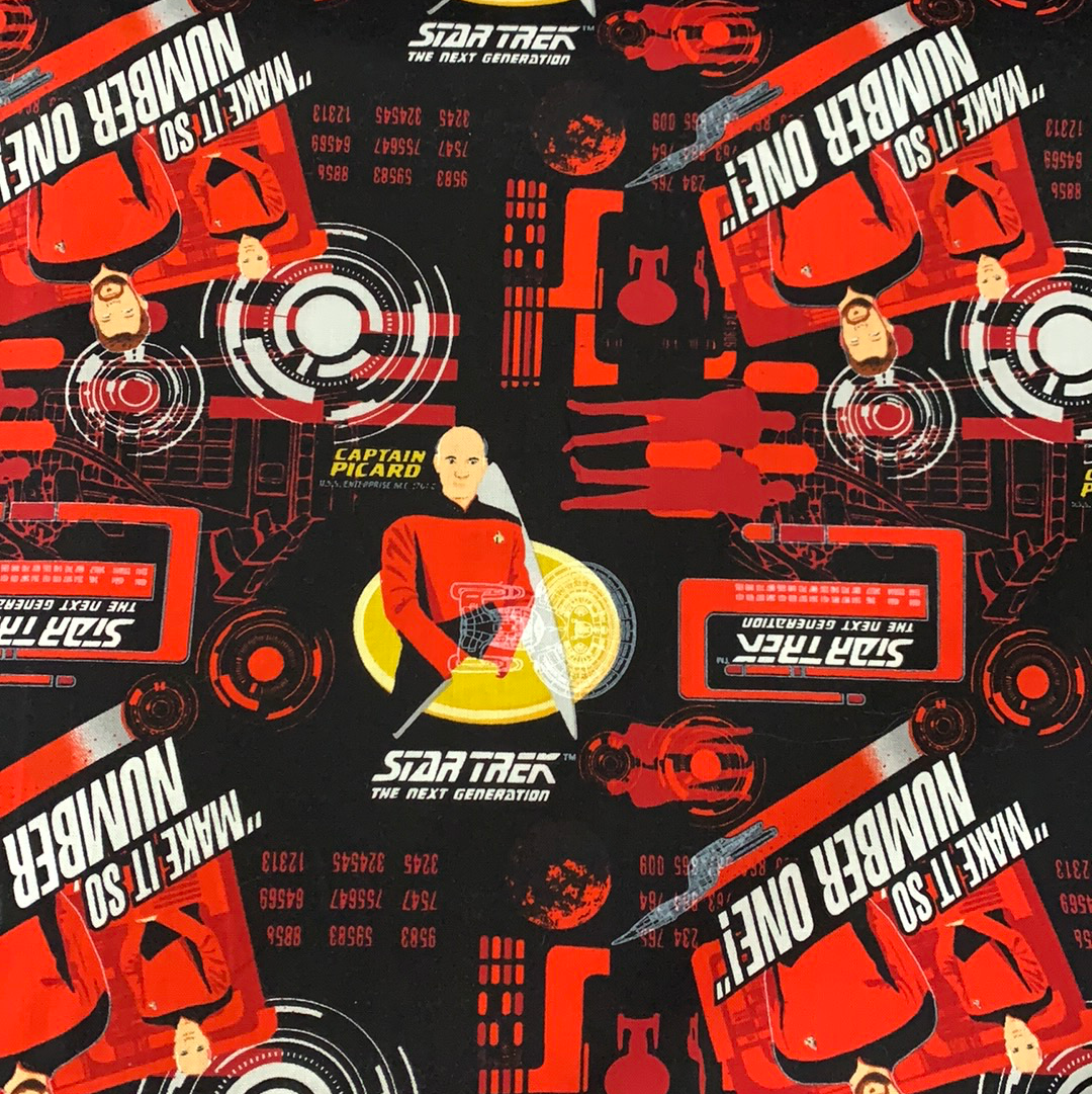 Star Trek Fabric - Captain Picard Red & Black LFD02