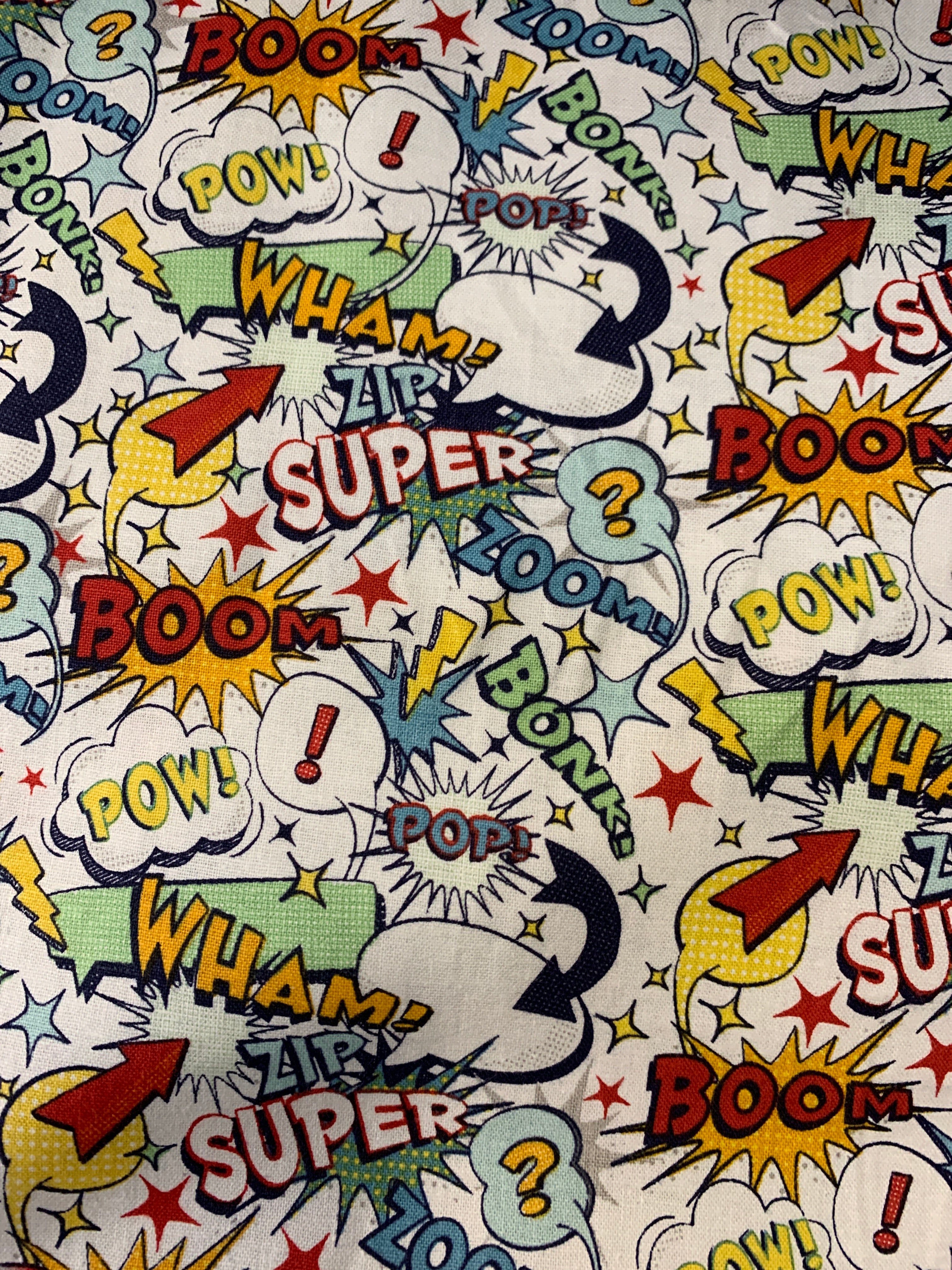 Comic Book Fabric - Novelty On White LFC01 - 1/2 Metre