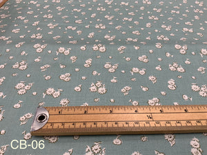 Liberty Fabric Tumbling Daisy Green Per 50cm CB06