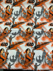 Star Wars Fabric - Jyn on Orange LFB02