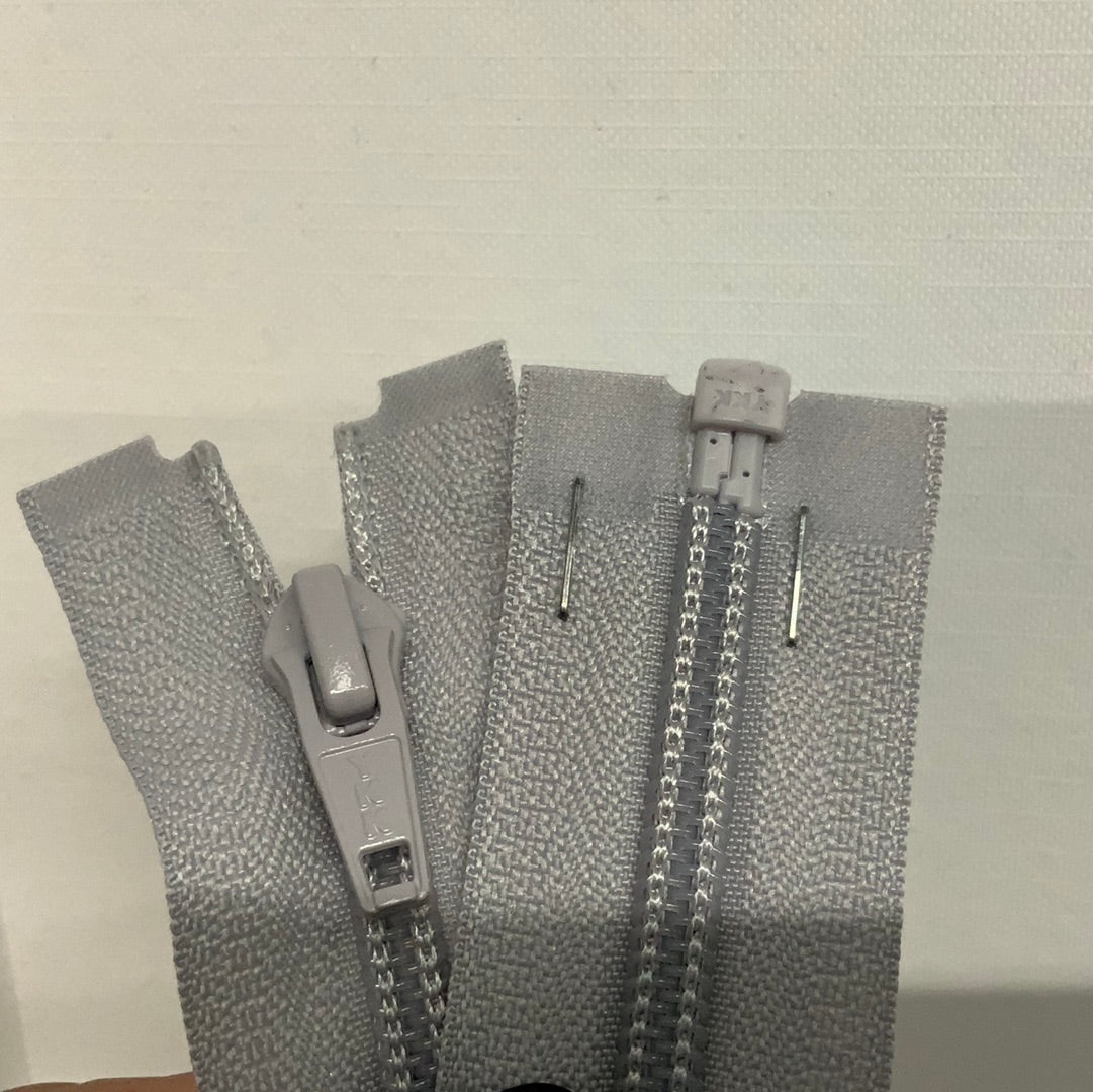 YKK Nylon Open End Zip 81cm 32inch: Lt grey (336) ZS1\X1