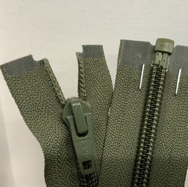 YKK Nylon Open End Zip Khaki Green (566)