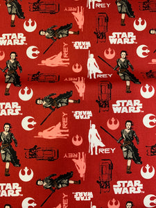 Star Wars Fabric - Rey On Red LFB04 | Last Piece