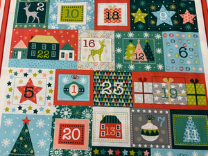XP027 2105 Merry Advent Christmas Panel from Makower Fabric