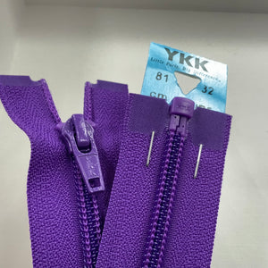 YKK Nylon Open End Zip 81cm 32inch: Purple (218) ZS1\N1