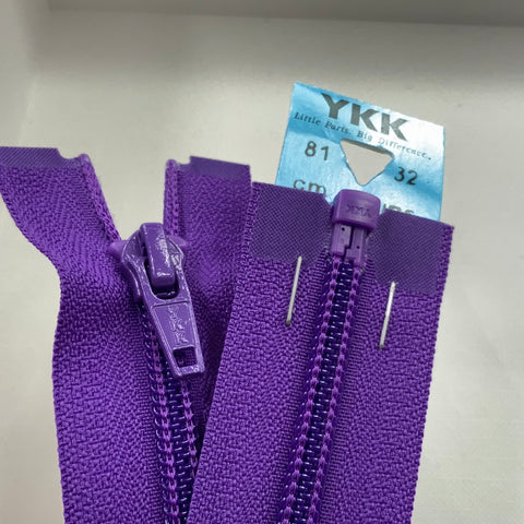 YKK Nylon Open End Zip 81cm 32inch: Purple (218) ZS1\N1