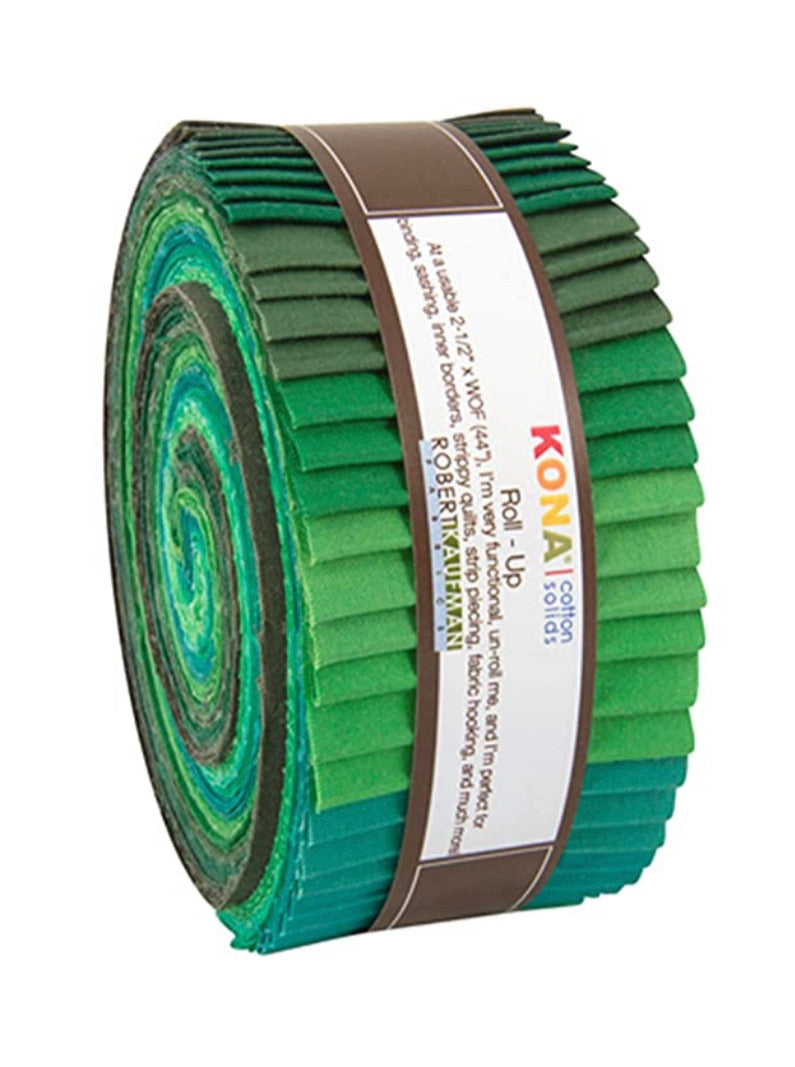 Kona Cotton Solids - Wondrous Woods Palette | Robert Kaufman Roll-Up