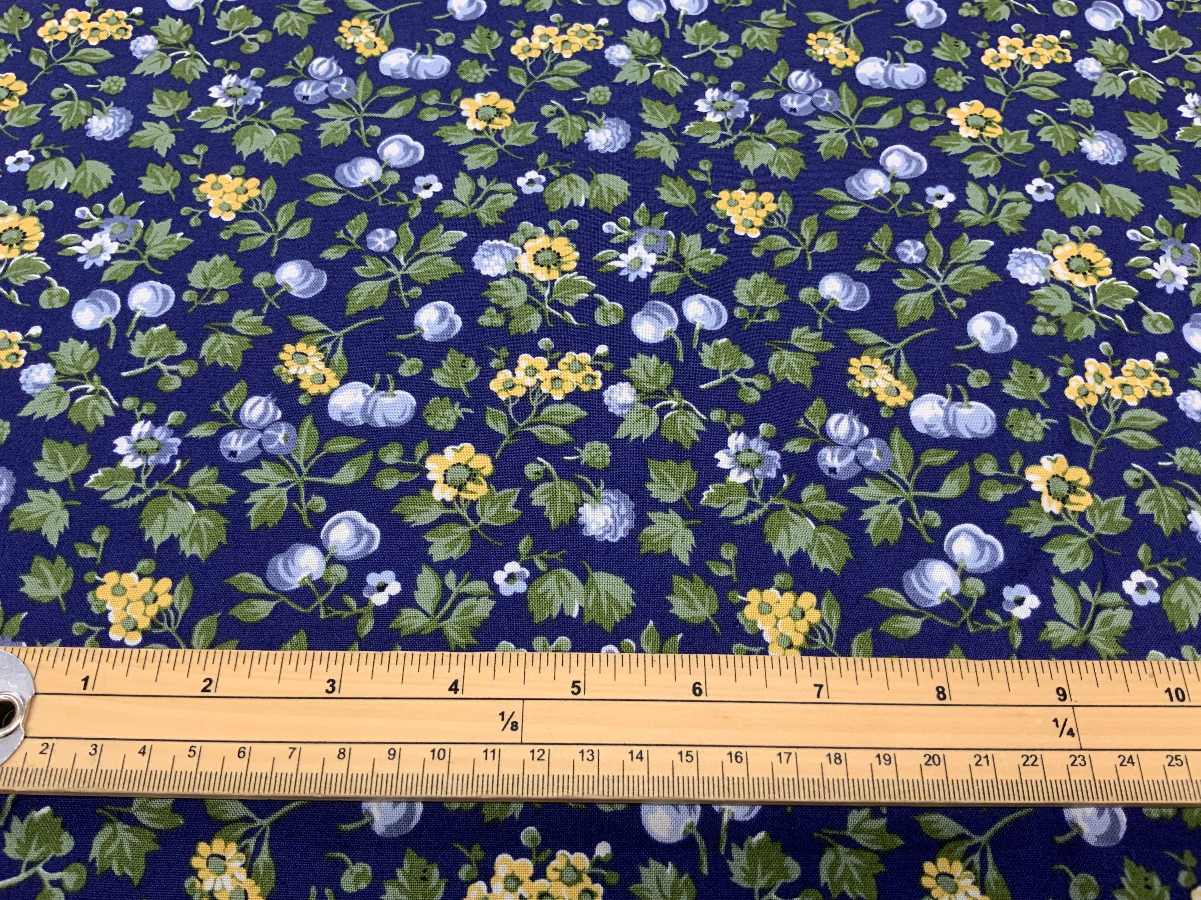 Liberty Fabric Wild Cherry Blue  - 1/2 metre