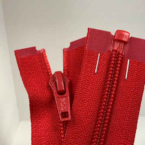 Nylon Open End Zip 81cm 32inch: Red (519) ZS1\I1