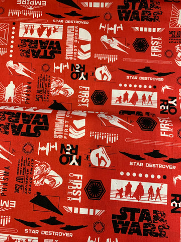 Star Wars Fabric - First Order On Red LFB05