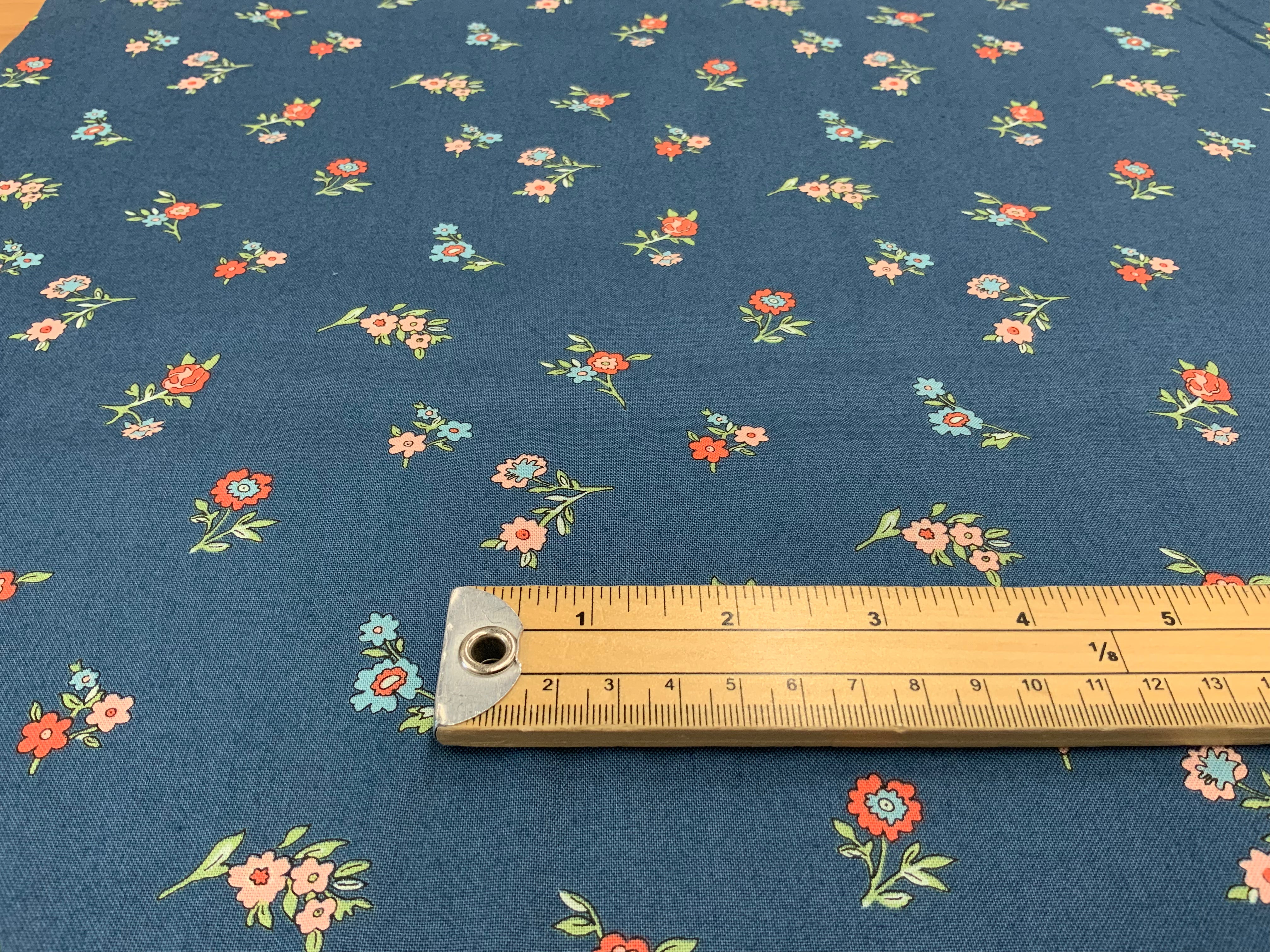Liberty Fabric Little Vine Blue  - 1/2 metre