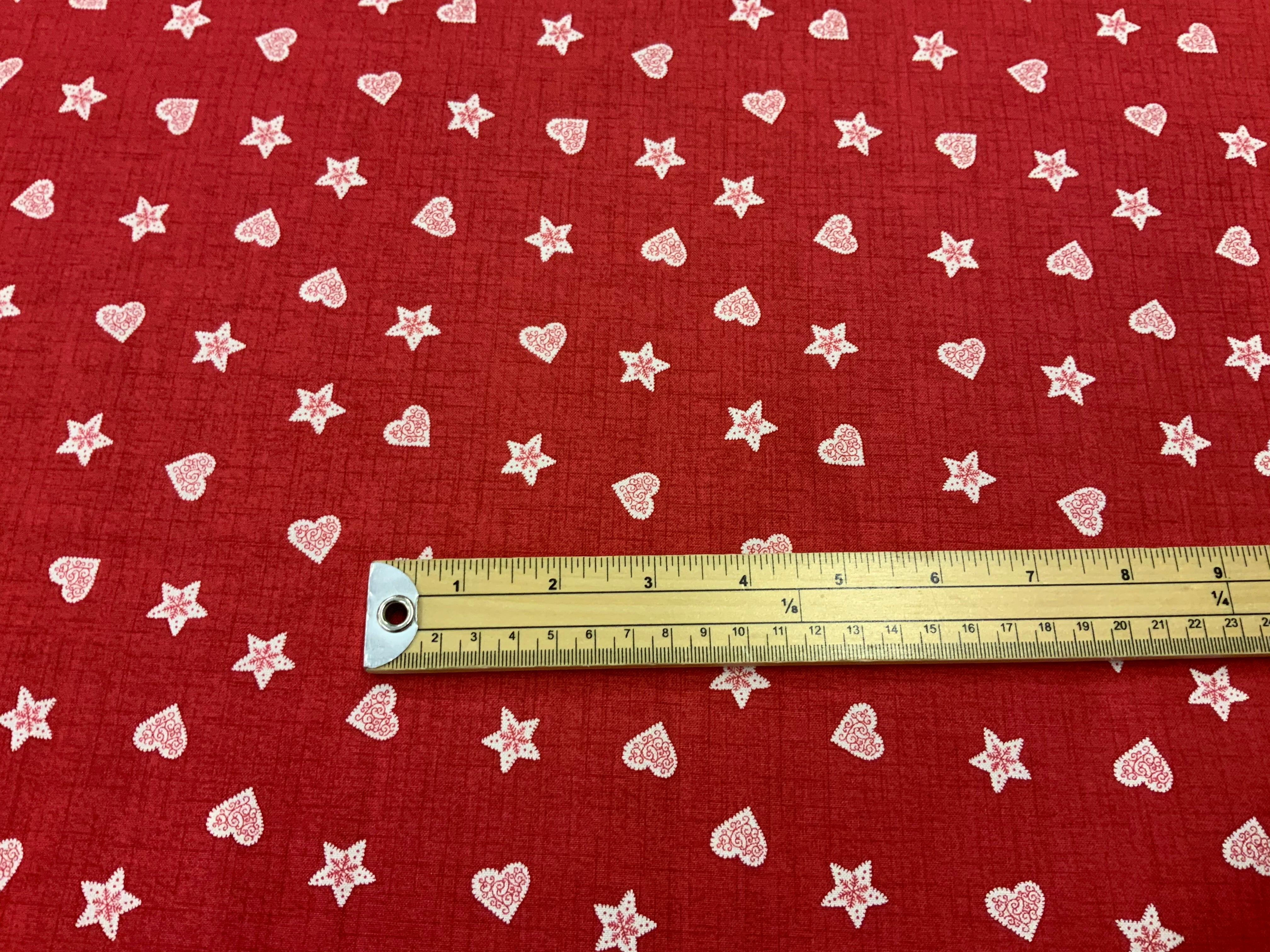 X063 1481 Scandi 2 Hearts & Stars   | Lewis & Irene - 1/2 Metre
