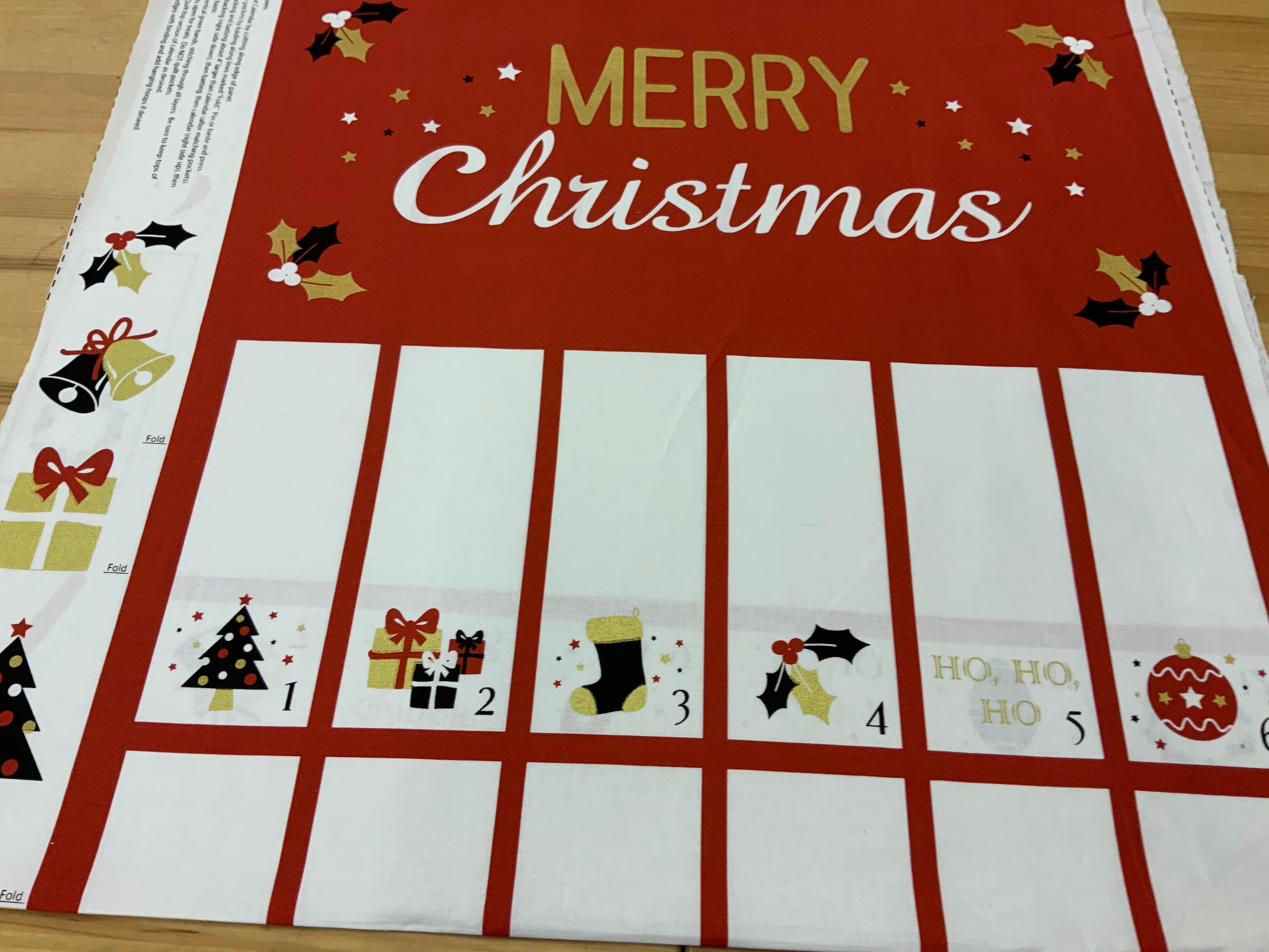 XP021 Red Nutex Fold Christmas Panel Fabric