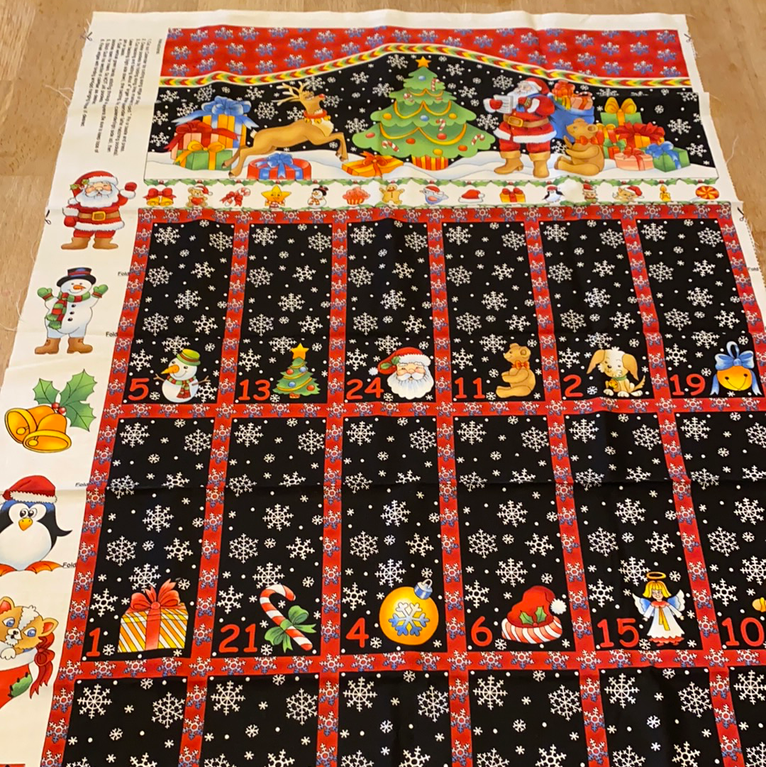 XP005 Christmas advent Panel black snowflake nutex