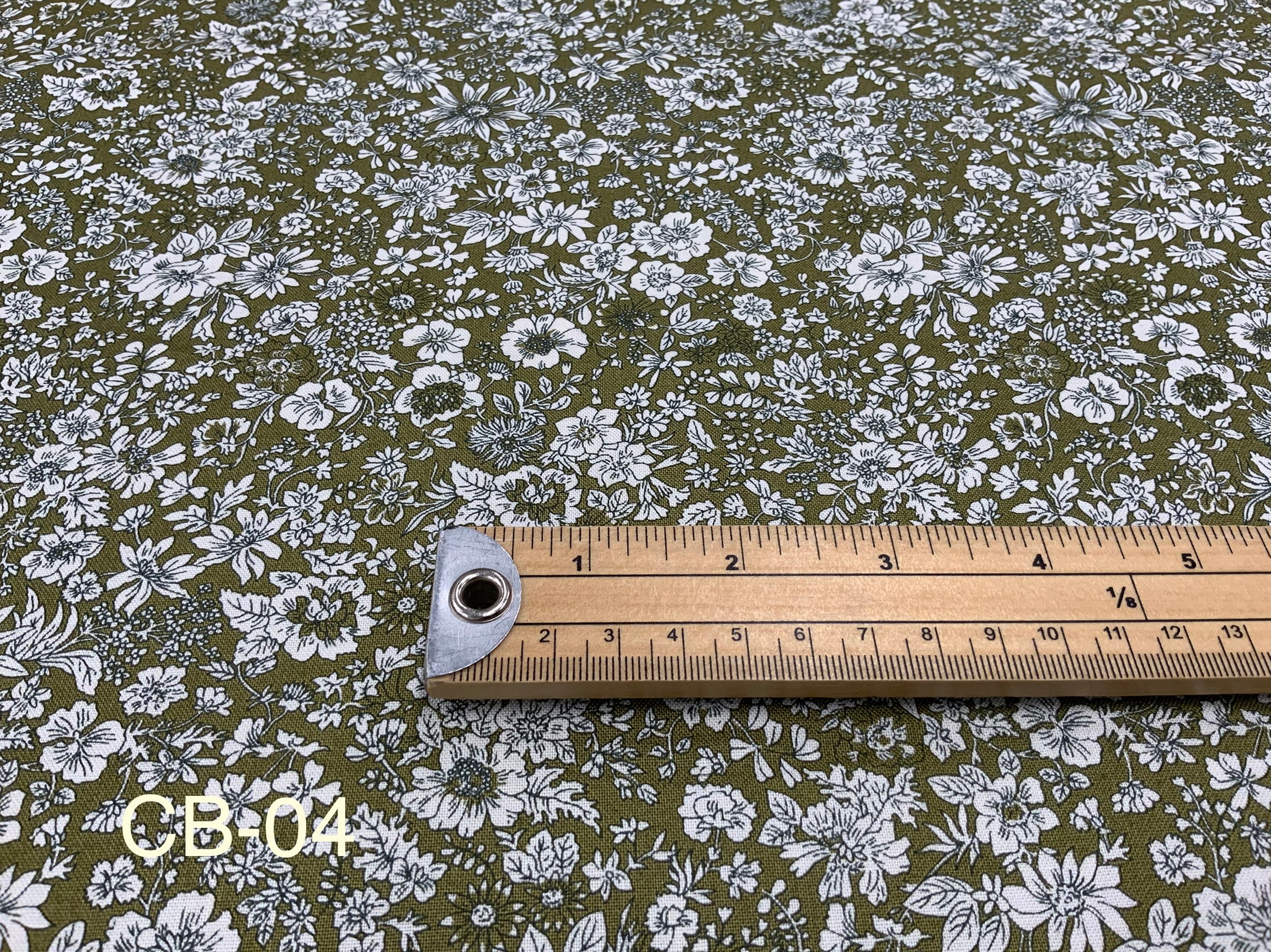 Liberty Fabric Emily Silhoutte Green  - 1/2 metre