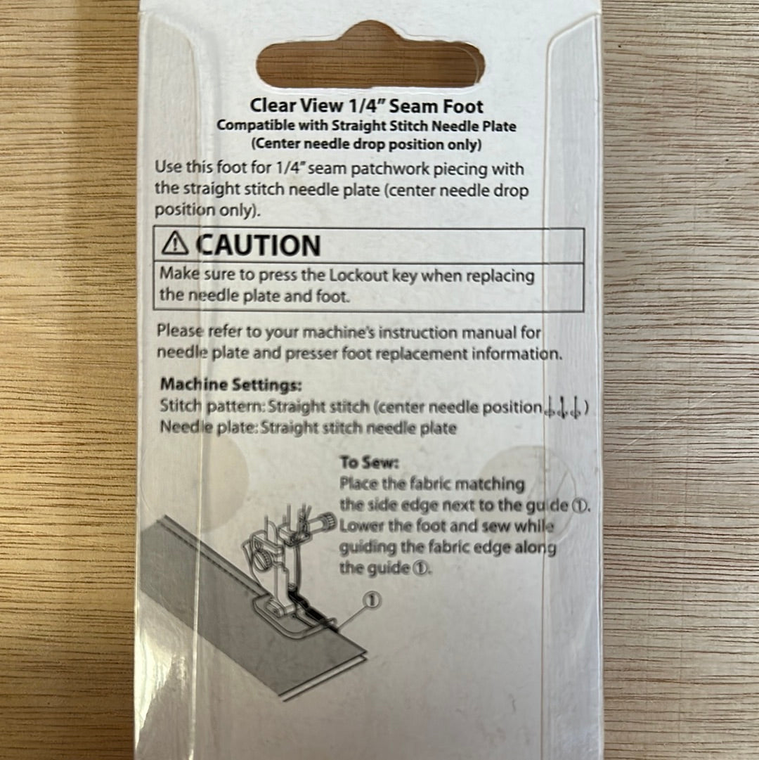 Janome Clear View 1/4 inch Seam Foot Category D