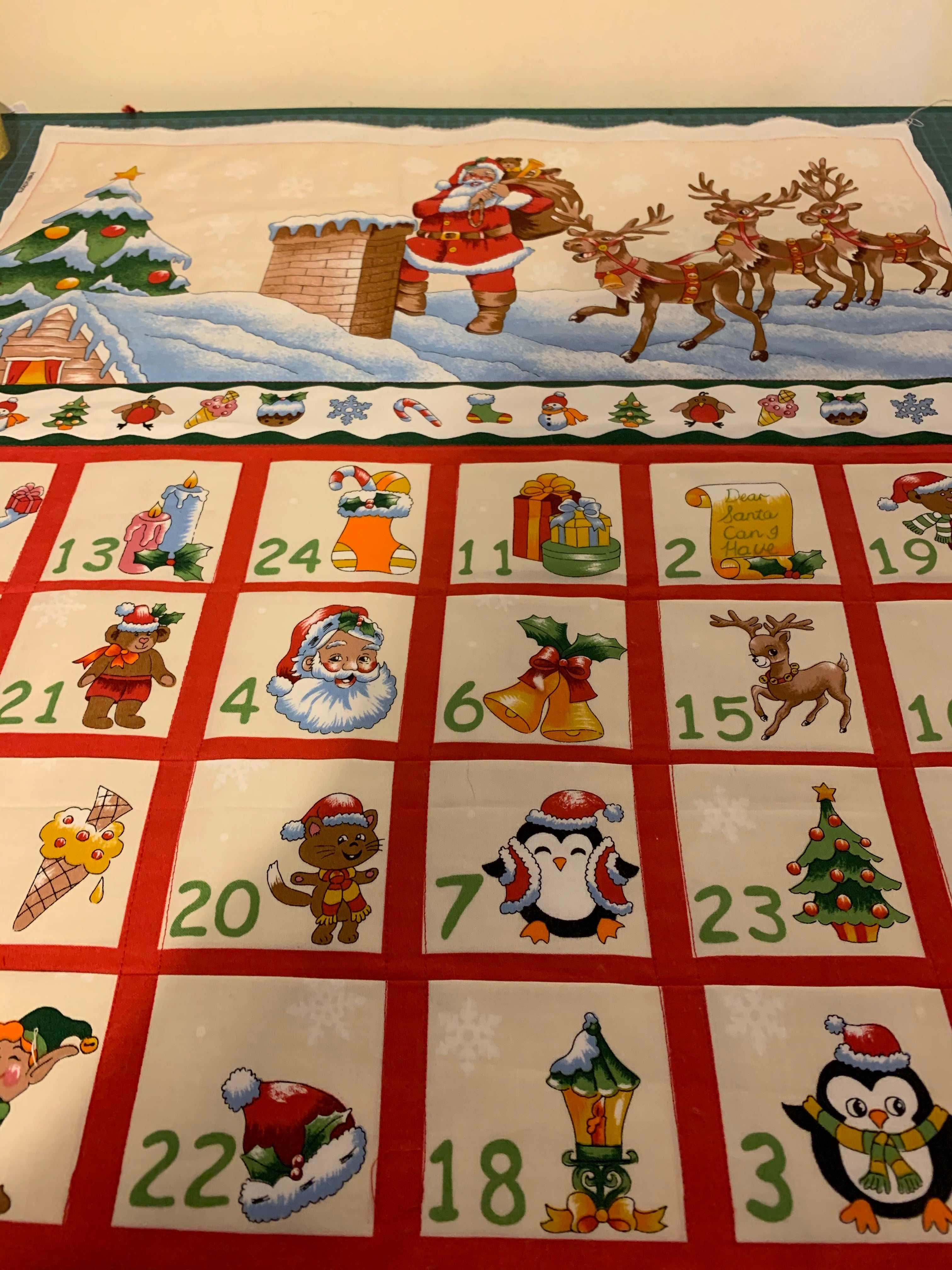 XP035 Santa on Roof Christmas Panel easy fold Nutex