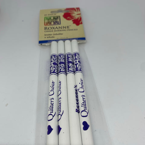 White Chalk Marking Pencils x4 Roxanne Quilters Choice