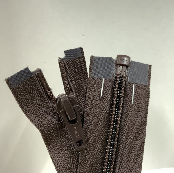 YKK Nylon Open End Zip Brown (570)