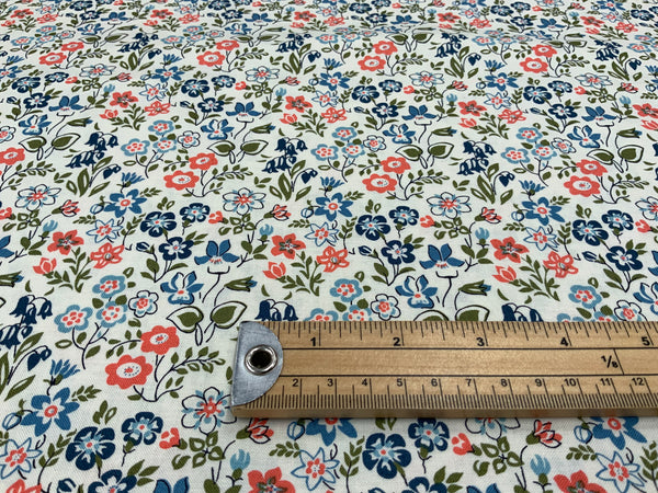 Liberty Fabric Lawn Games Blue Per 50cm CA27