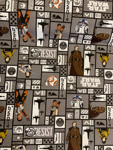 Star Wars Fabric - Panels on Grey LFA14