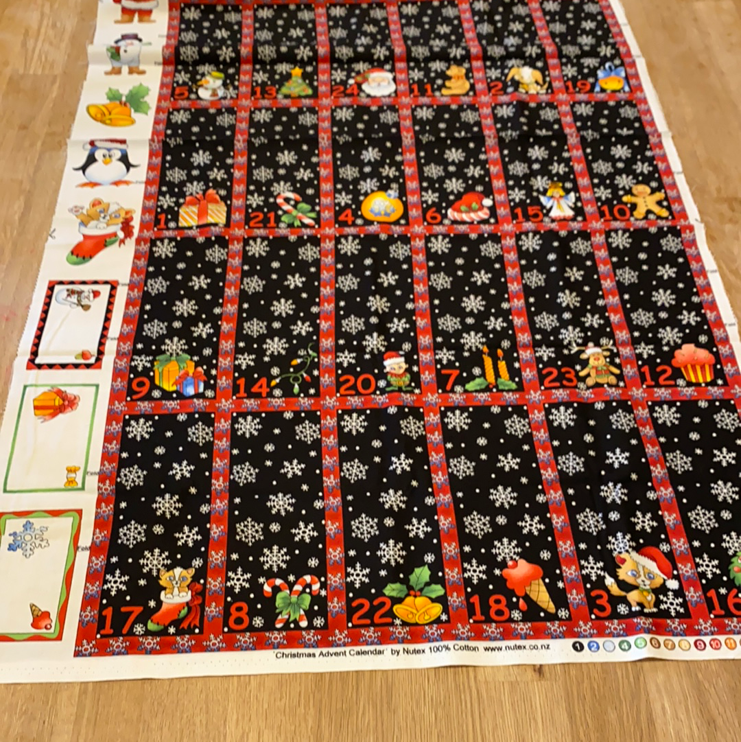 XP005 Christmas advent Panel black snowflake nutex