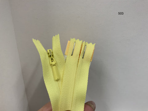 YKK Concealed / invisible Zipper 8 inch 20cm Lemon (503) ZS2\E2