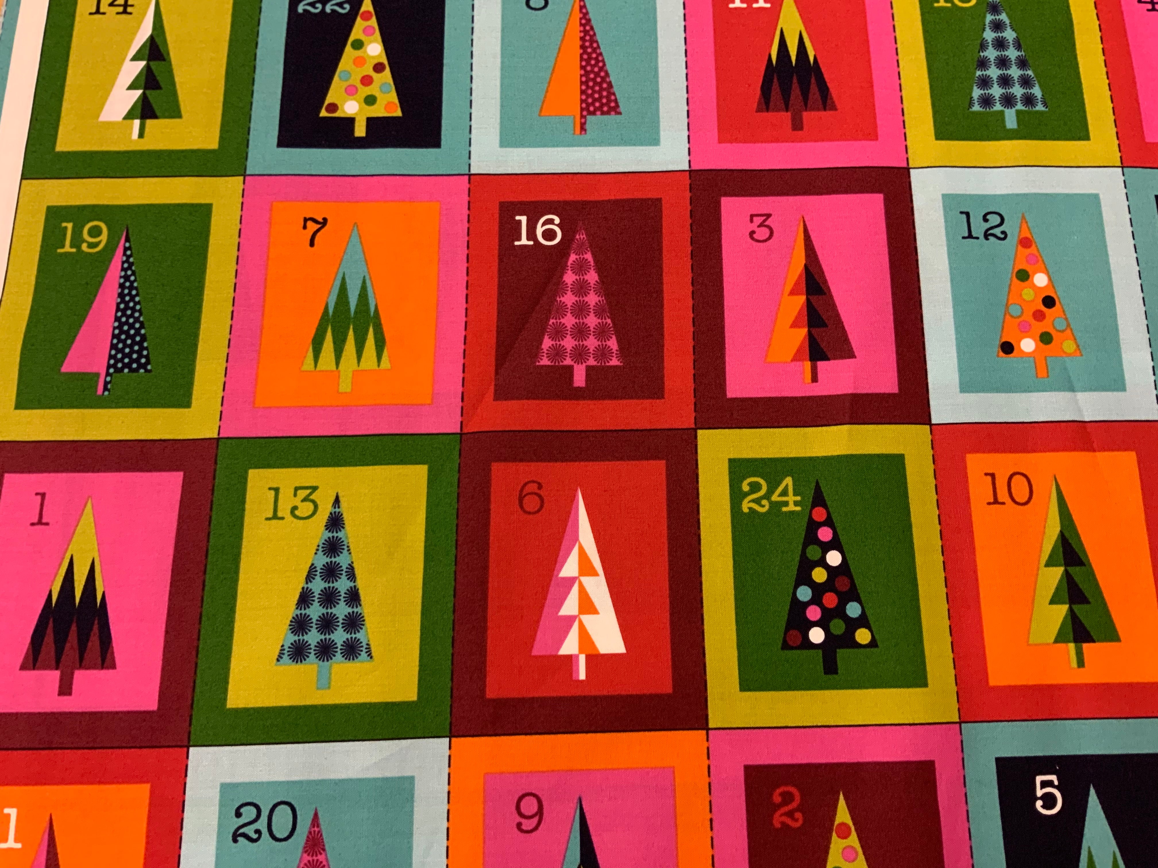 XP025 Wrap it up Advent Christmas Panel from Makower Fabric