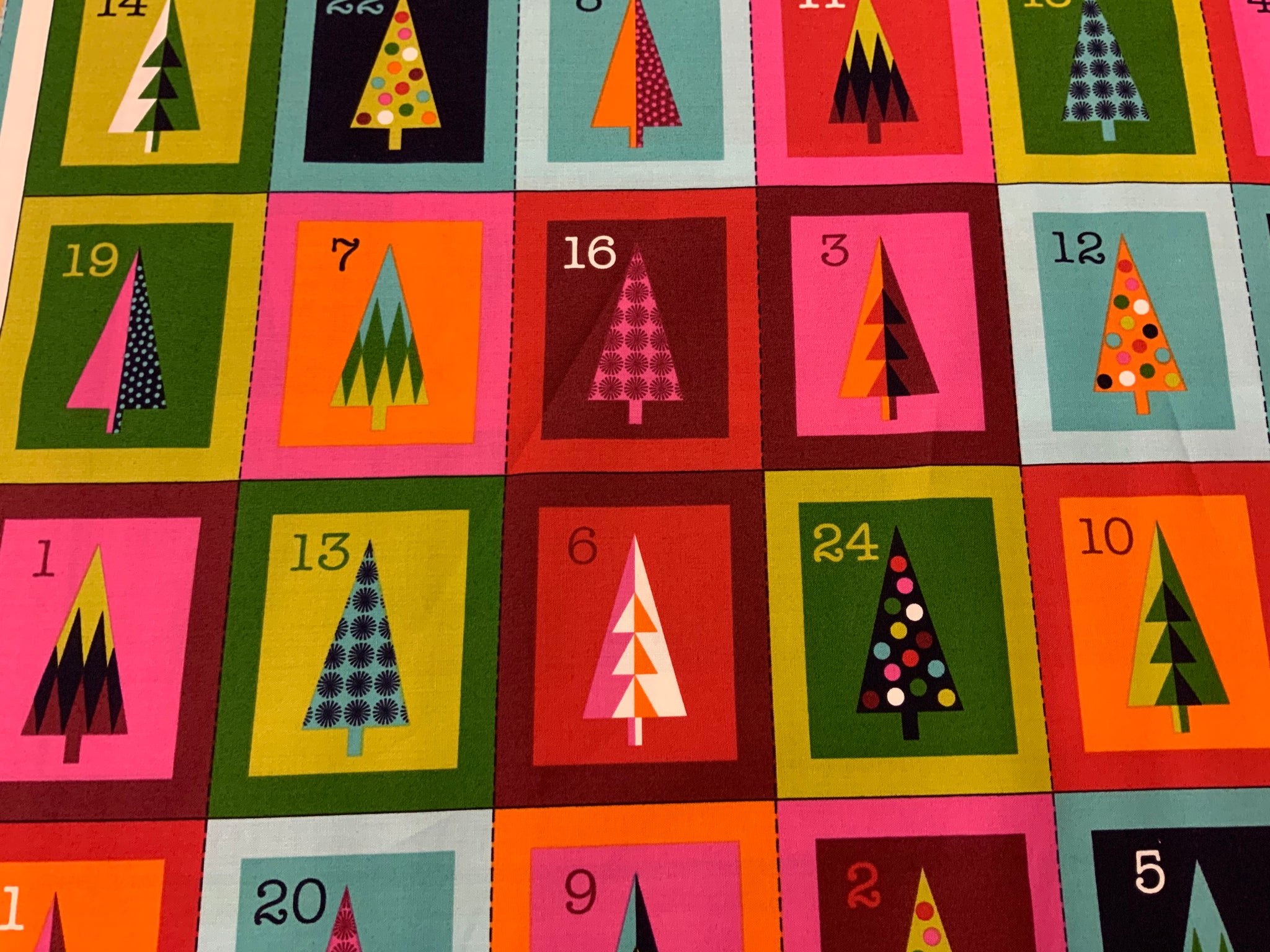 XP025 Wrap it up Advent Christmas Panel from Makower Fabric
