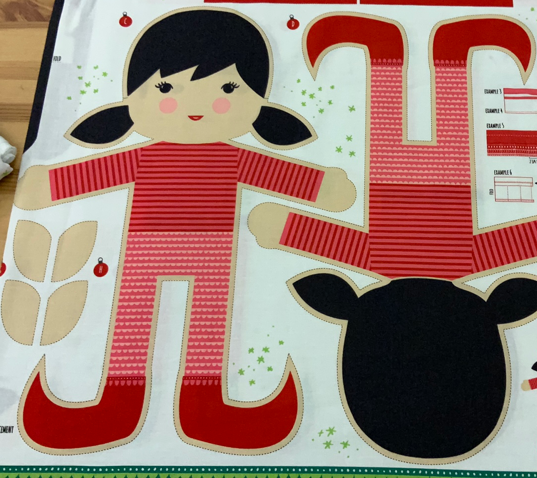 XP032 Make Your own Elf on the shelf boy & Girl Teddy Christmas Panel from Moda