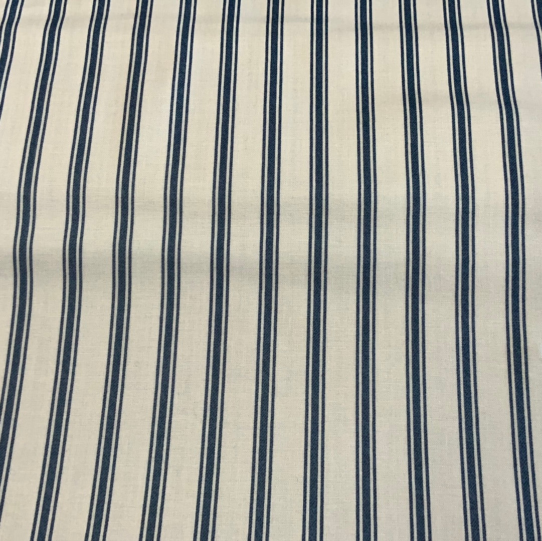 Lewis and Irene 100% cotton with with navy stripes - 1/2 metre
