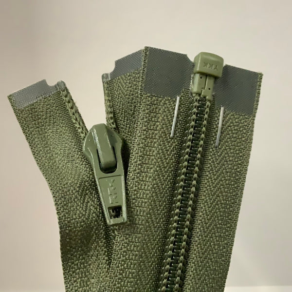 YKK Nylon Open End Zip Khaki Green (566)