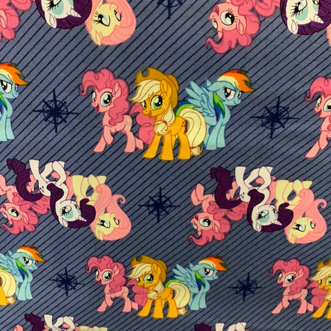 My Little Pony Fabric - Ponies On Blue LFF06