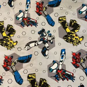 Transformers Fabric - Retro Autobots On Grey LFC18