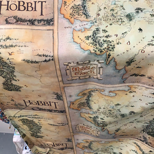 Lord of the Rings Fabric - The Hobbit Middle Earth Map LFE12