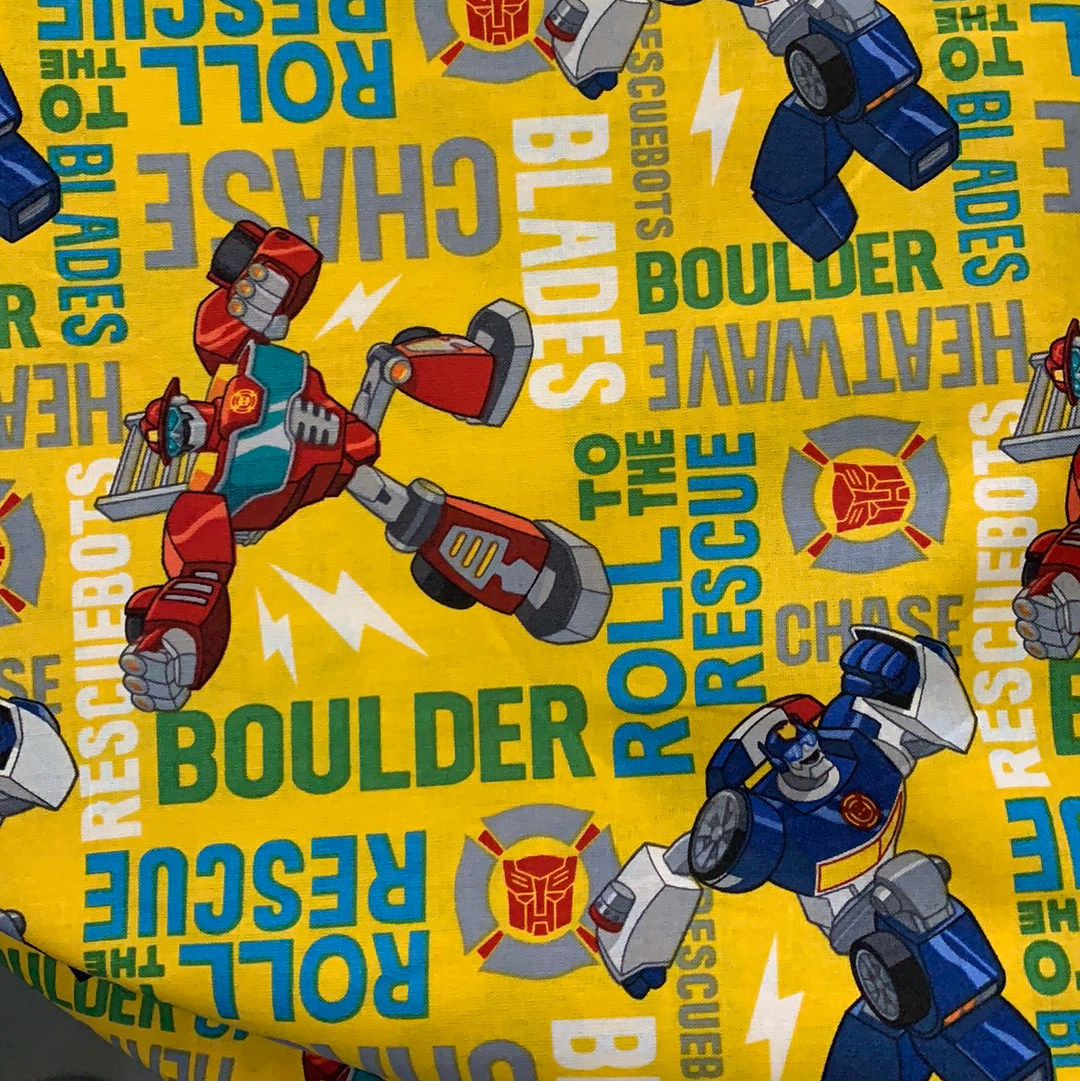 Transformers Fabric Rescue Bots On Yellow LFC17 – Fabric Mouse