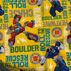 Transformers Fabric - Rescue Bots On Yellow LFC17