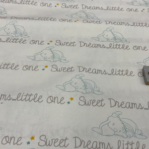 Dumbo- Sweet Dreams Little One - 100% Cotton Fabric - LFI12